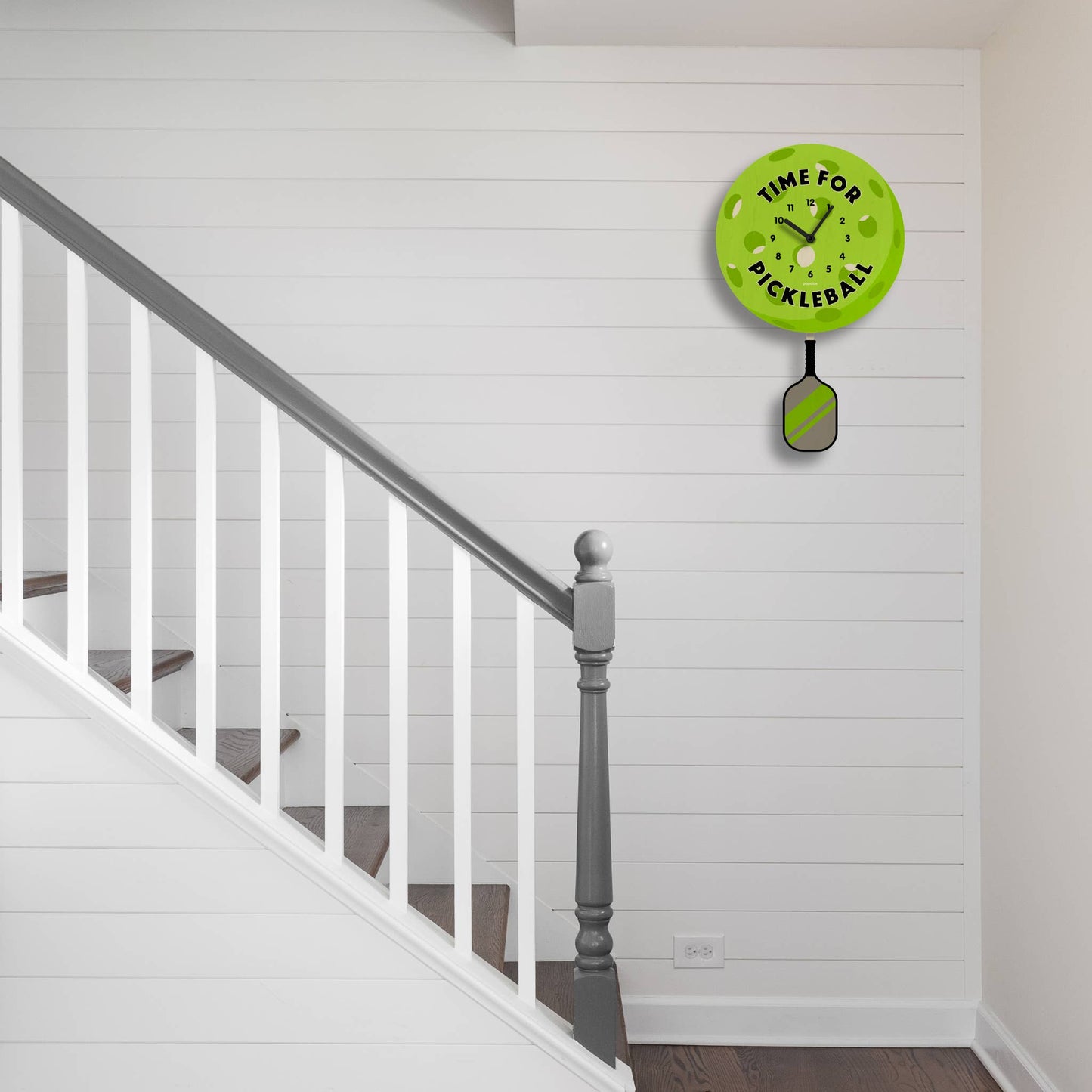 Pickleball Pendulum Clock - Wood
