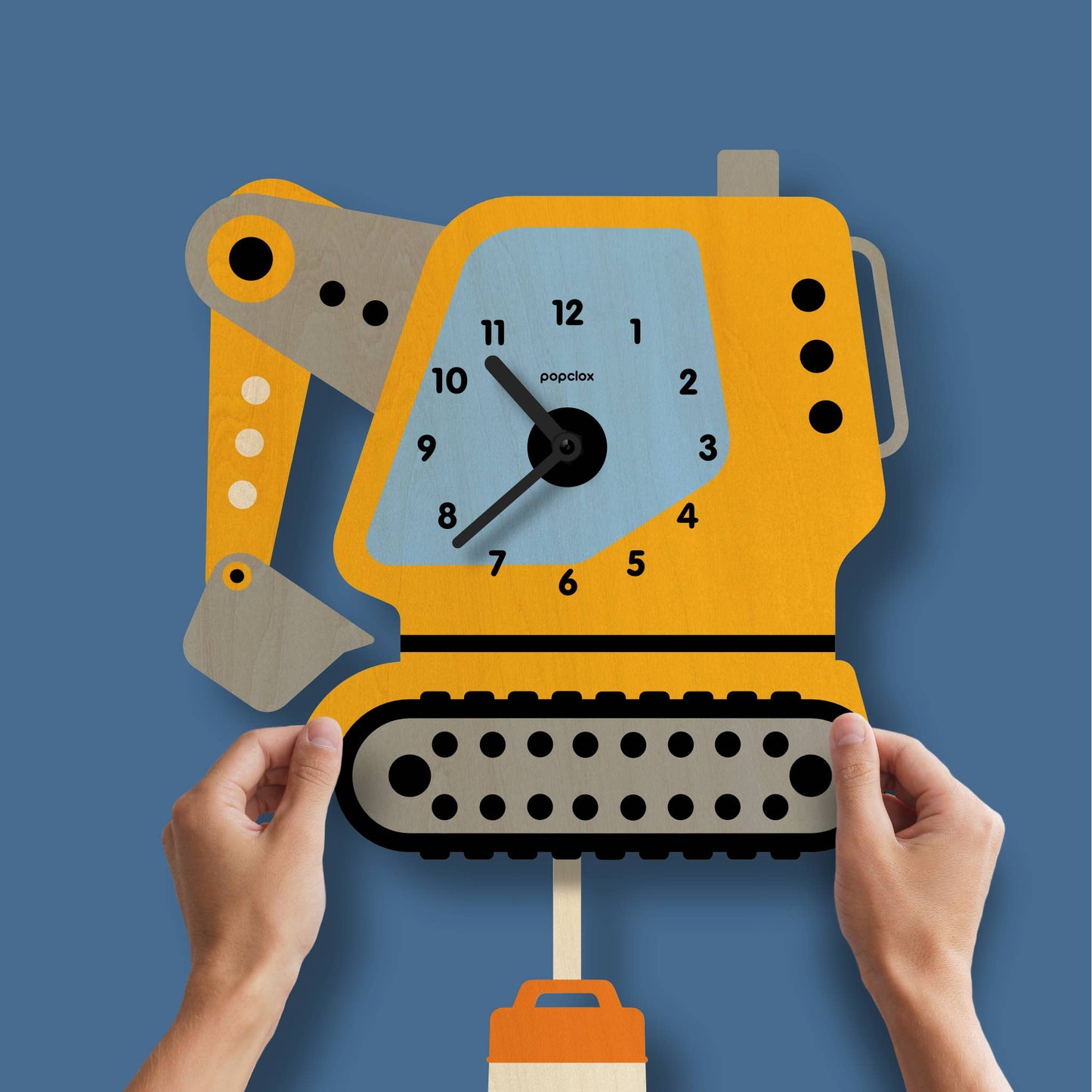 Excavator Pendulum Clock - Wood