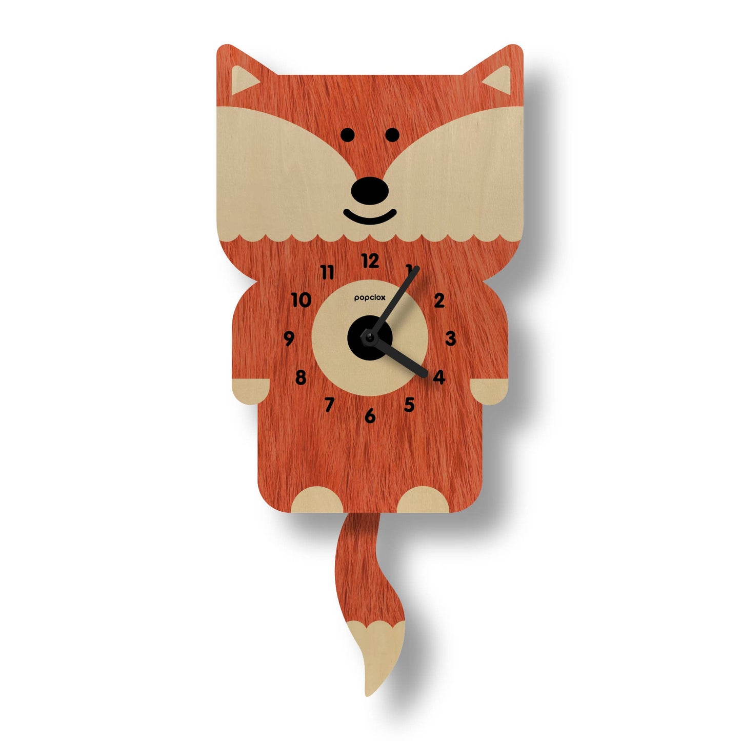 Fox Pendulum Clock - Wood