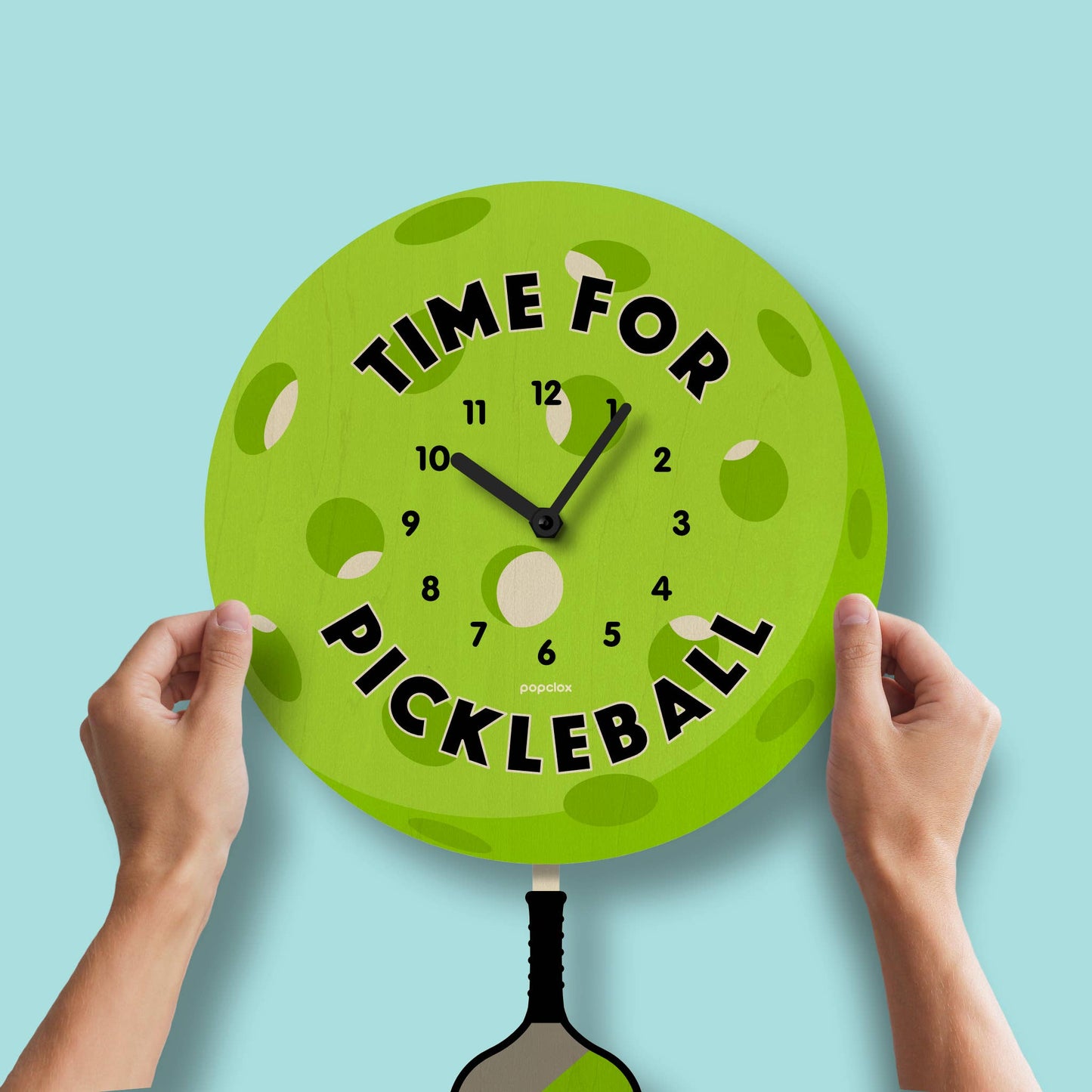Pickleball Pendulum Clock - Wood