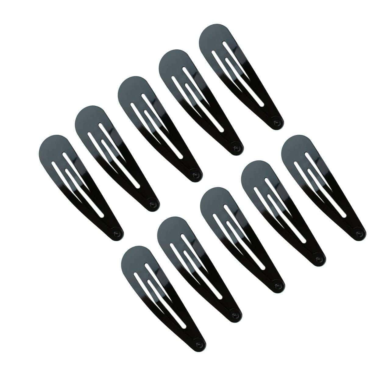 Snap Hair Clips 10pc (Black)