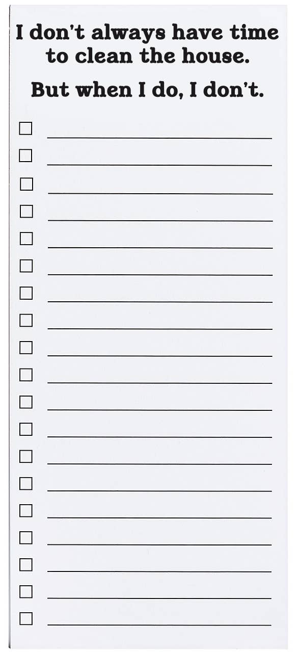 I don't always have time to clean printed list pad 50 sheets