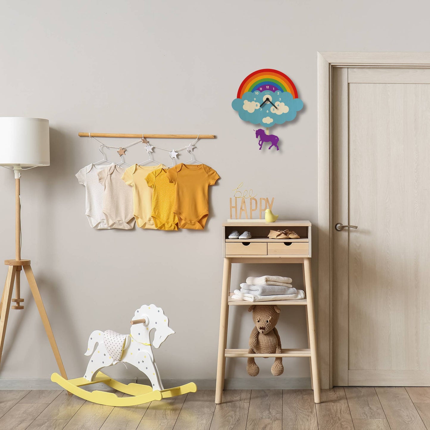 Rainbow Pendulum Clock - Wood
