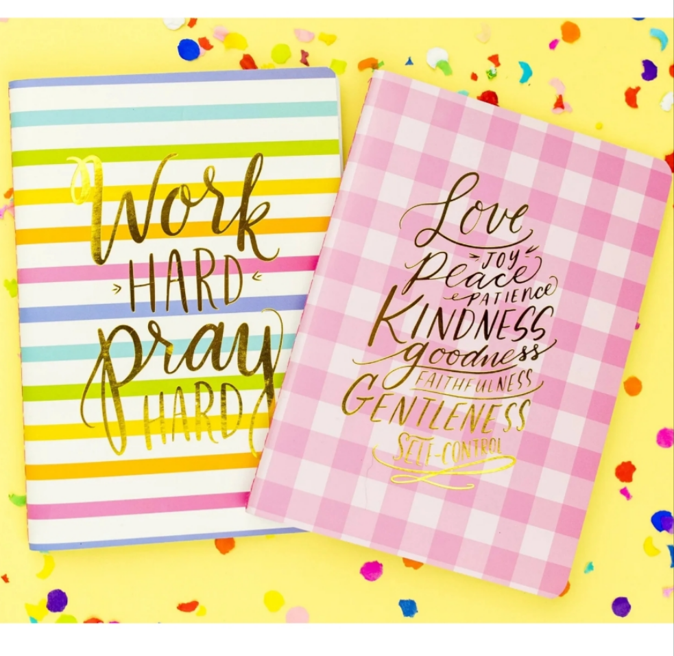 Gingham & Stripe, Spiritual Blank Notebooks.