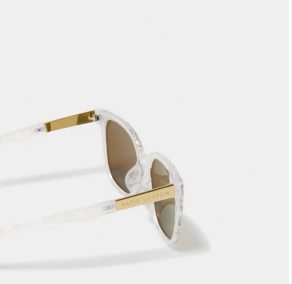 Savannah Sunglasses White Marble