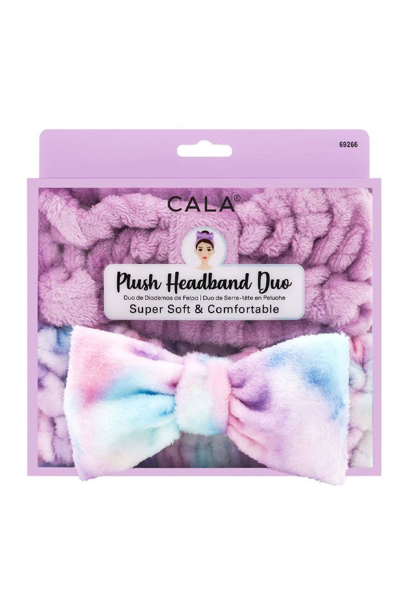 CALA 69266 Lavender & Blue Tie Dye Headbands