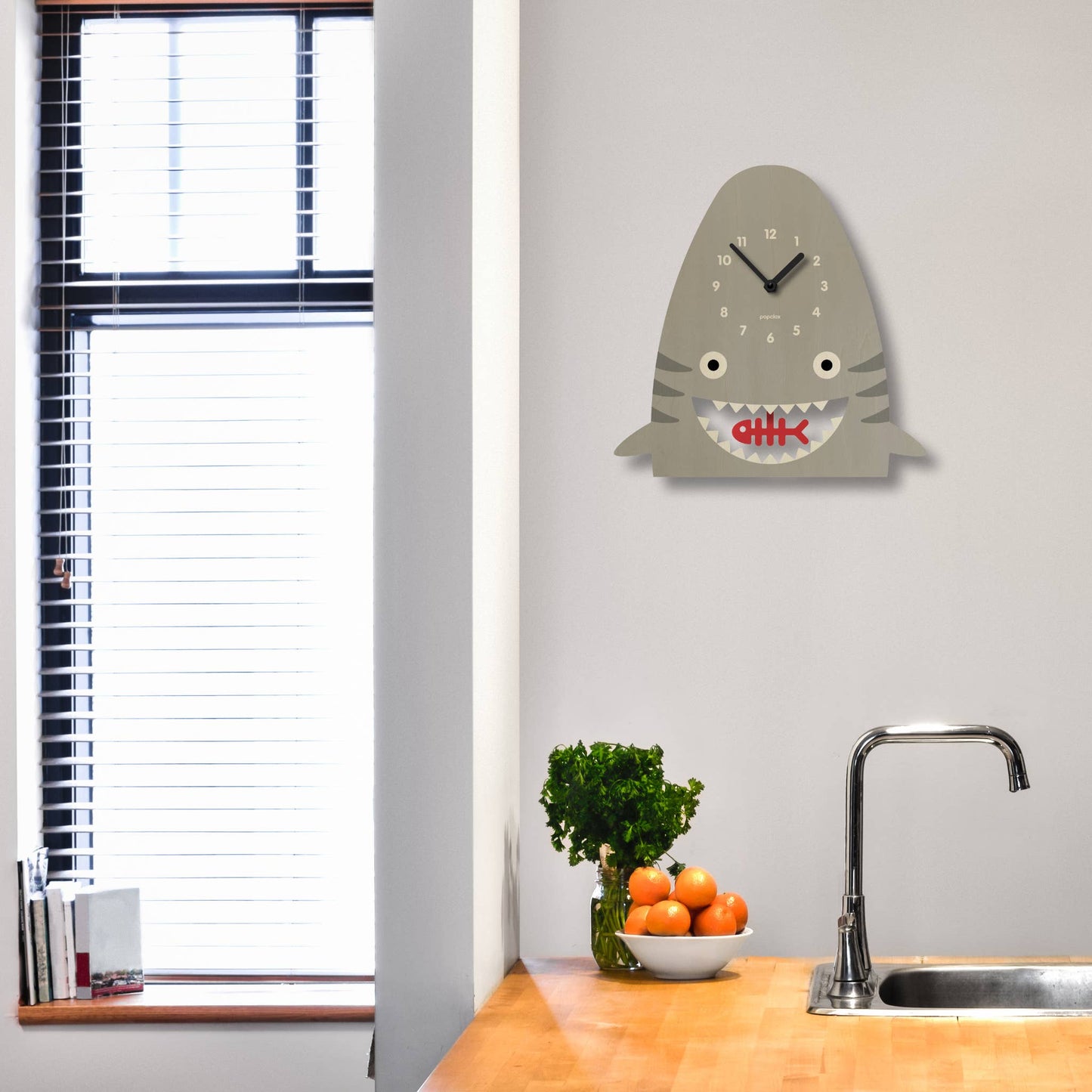 Shark Pendulum Clock - Wood