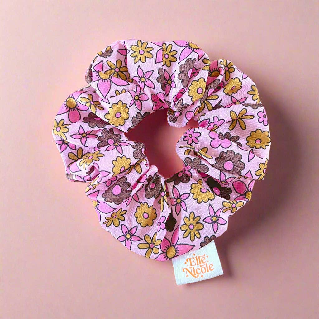 Scrunchie - Espresso Florals - Hair Accessory