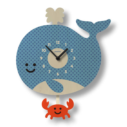 Whale  Pendulum Clock - Wood