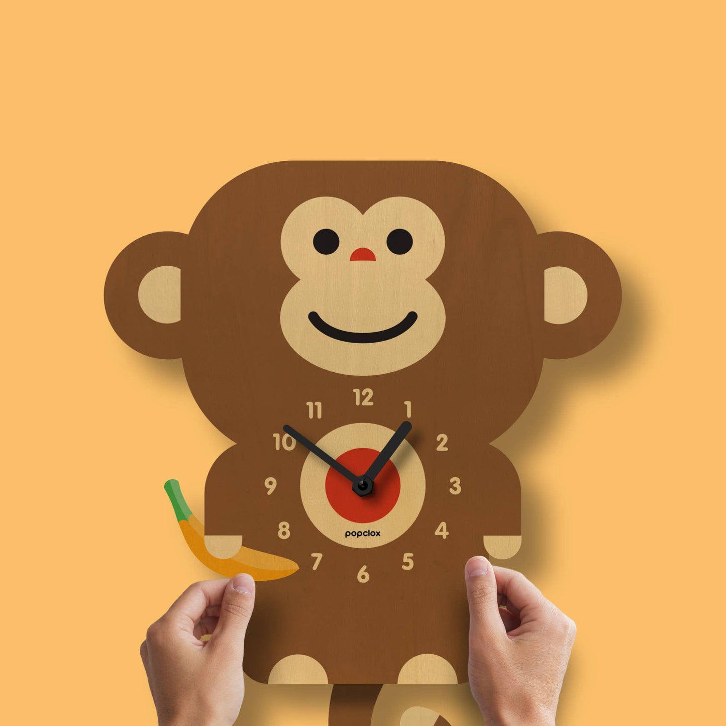 Monkey Pendulum Clock - Wood