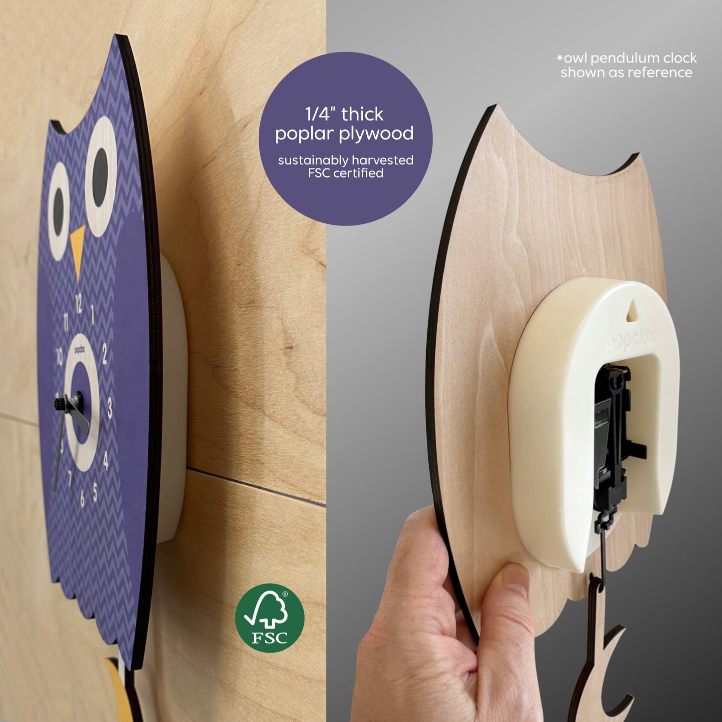 Sun Pendulum Clock - Wood