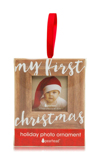 My First Christmas Holiday Wooden Picture Frame Ornament