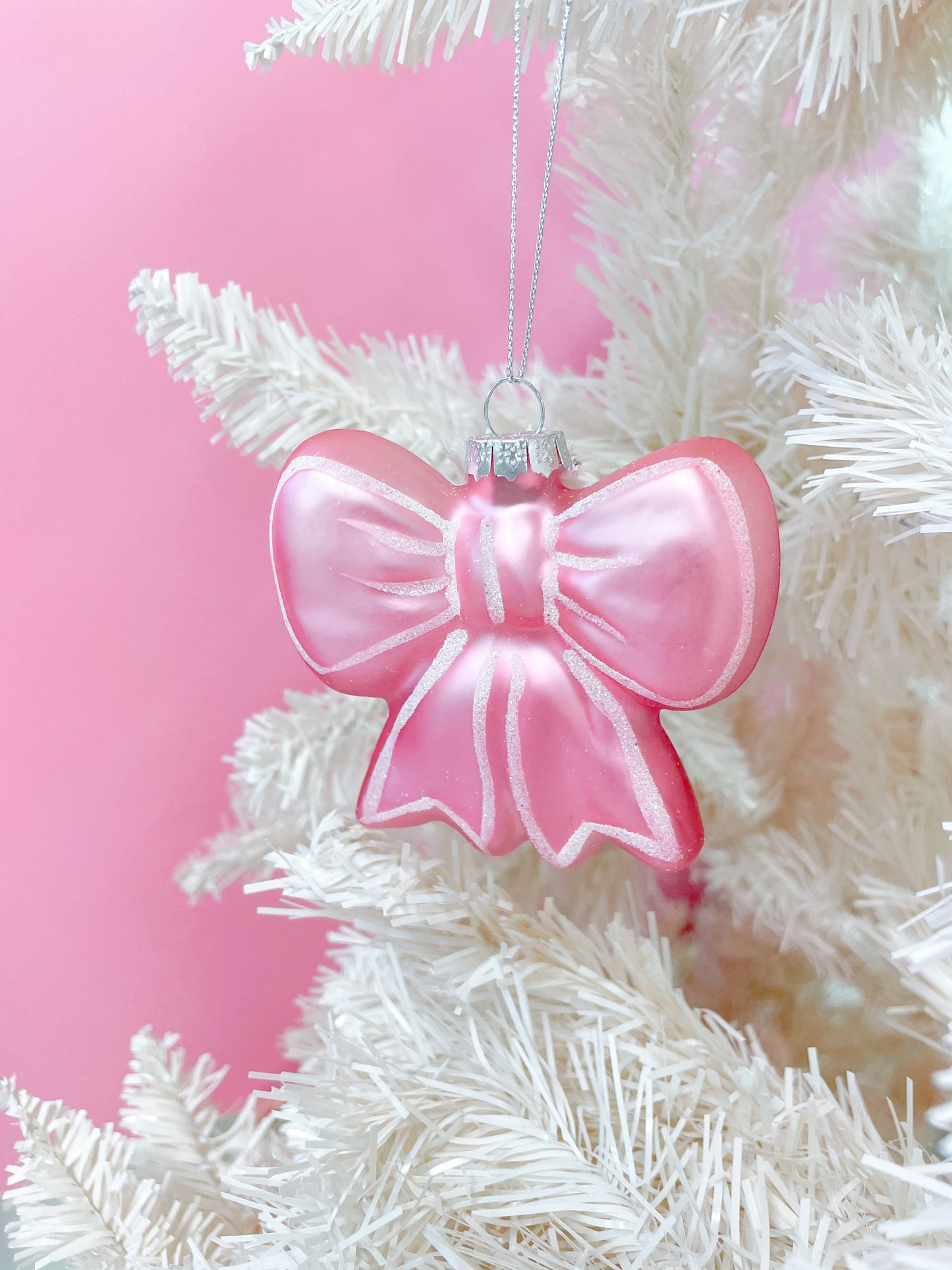 Pink Bow Christmas Ornament