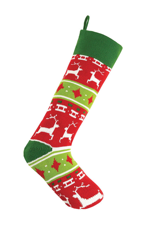 Reindeer Knit Stocking