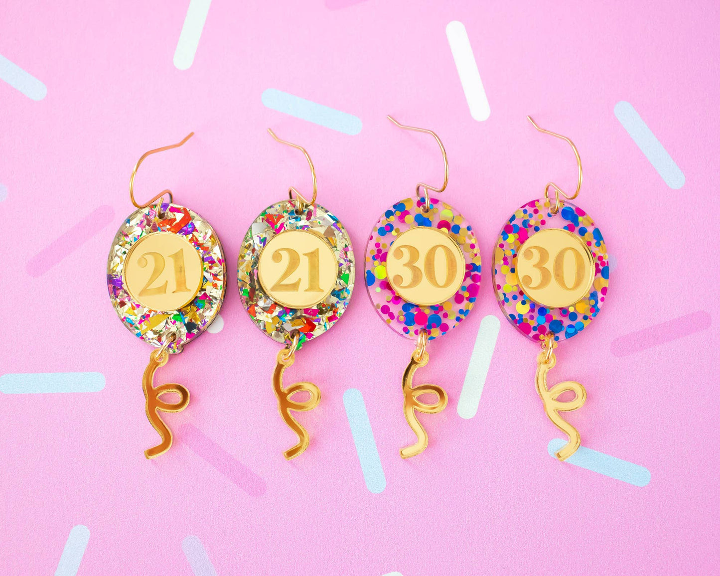 Custom Birthday Number Balloon Earrings