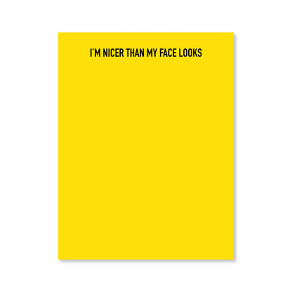 Nicer than My Face Notepad