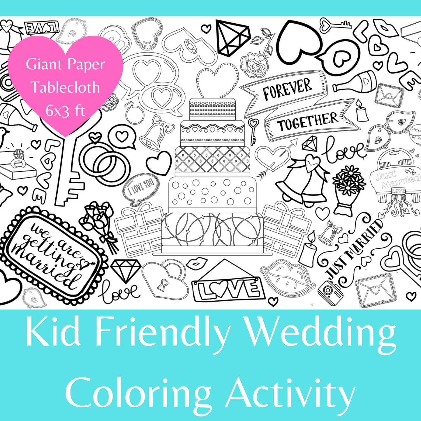 Wedding Coloring Tablecloth