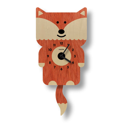 Fox Pendulum Clock - Wood