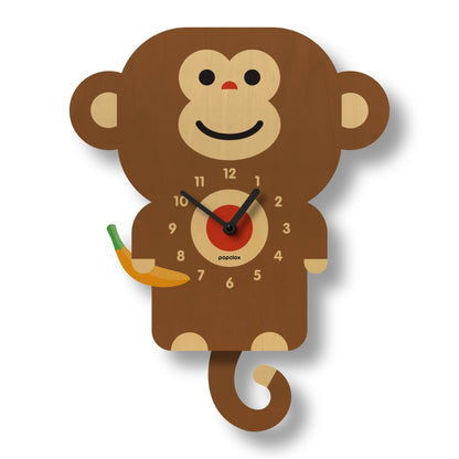 Monkey Pendulum Clock - Wood