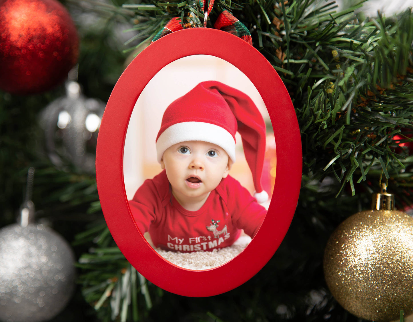 Babyprints Holiday Photo Ornament with Clean-Touch Ink Pad,