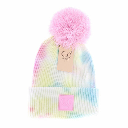 Kids' Tie Dye Pom C.C Beanie