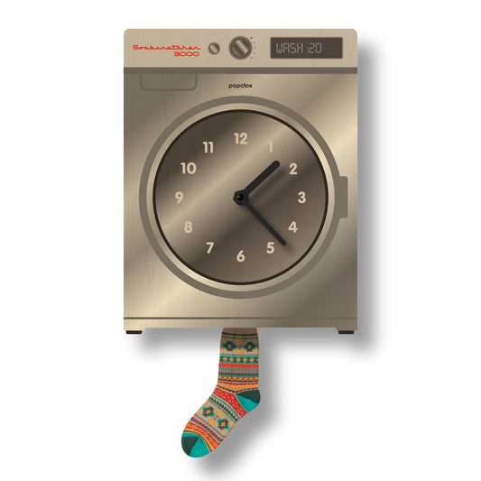 Washing Machine Pendulum Clock - Wood