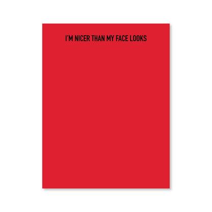 Nicer than My Face Notepad