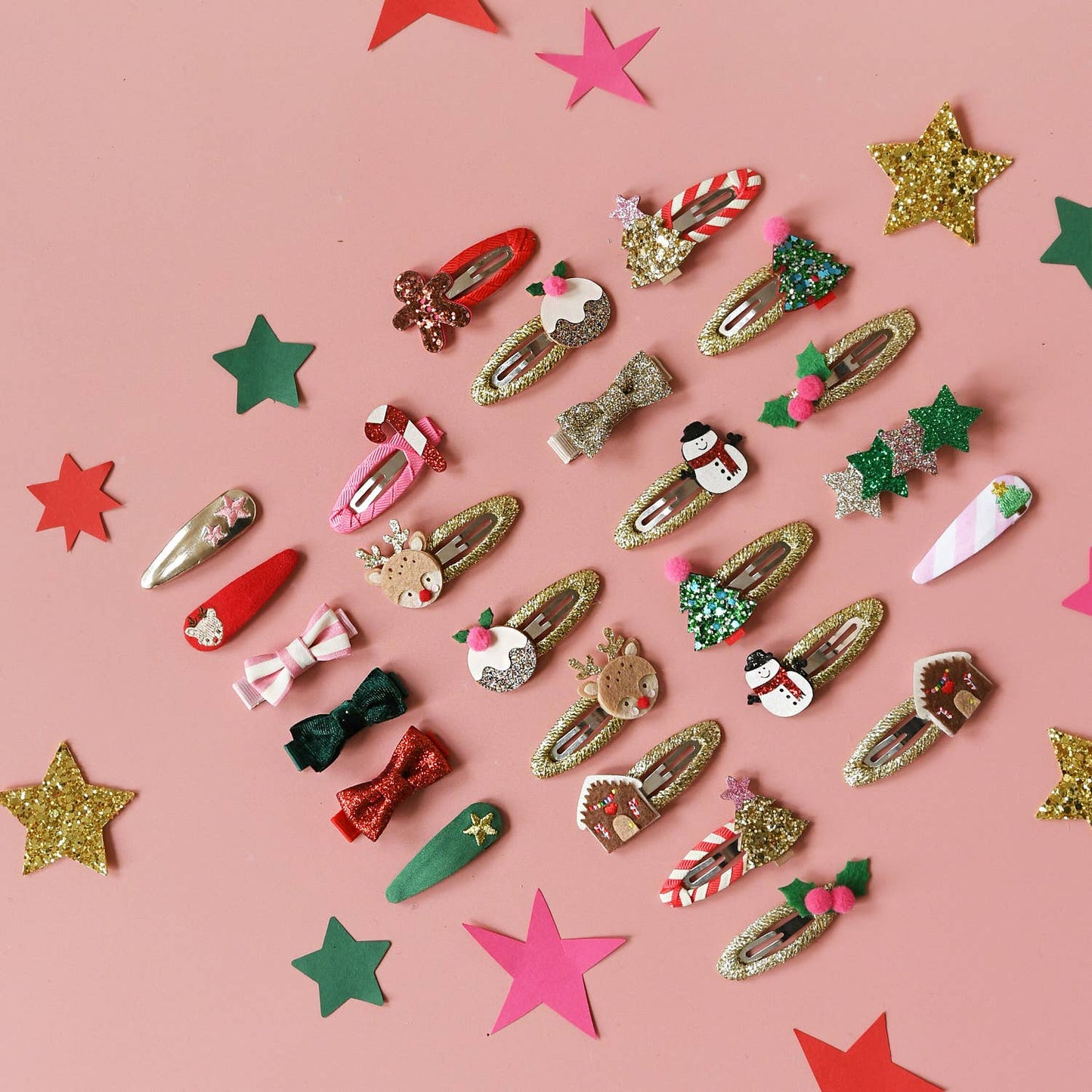 Stripy Christmas Tree Clips