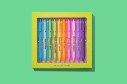 Gel Pen Set - Motivational - Asst Colors - 10 Piece Set