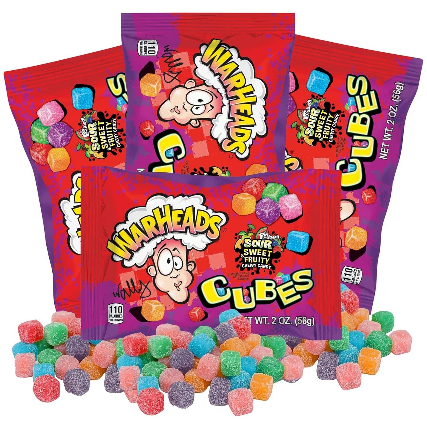 Warheads Sour Chewy Cubes Assorted 2 OUNCE