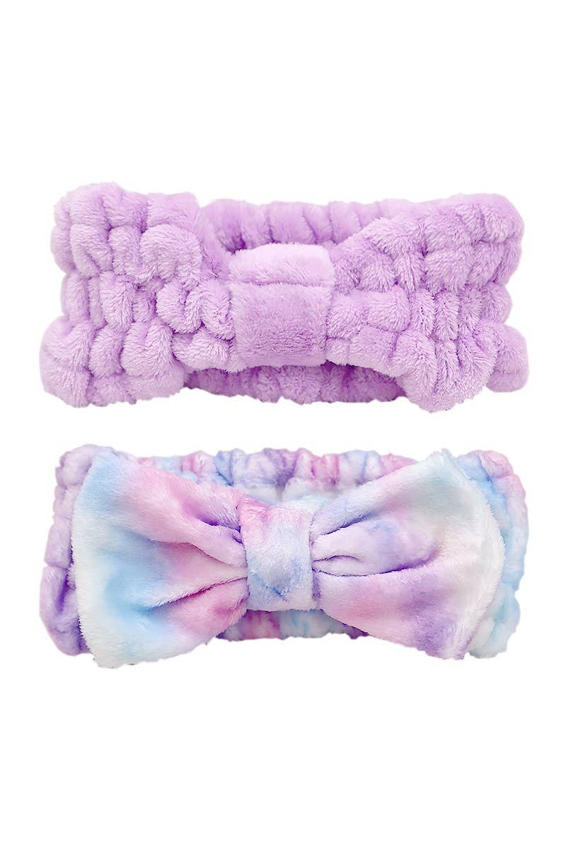 CALA 69266  Lavender & Blue Tie Dye Headbands