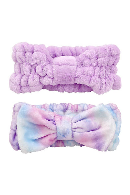 CALA 69266  Lavender & Blue Tie Dye Headbands