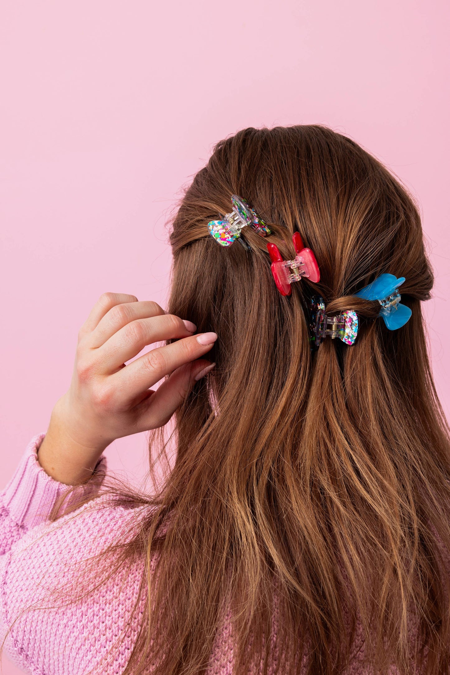 Mini Claw Hair Clips - Colorful Confetti - Set of 4