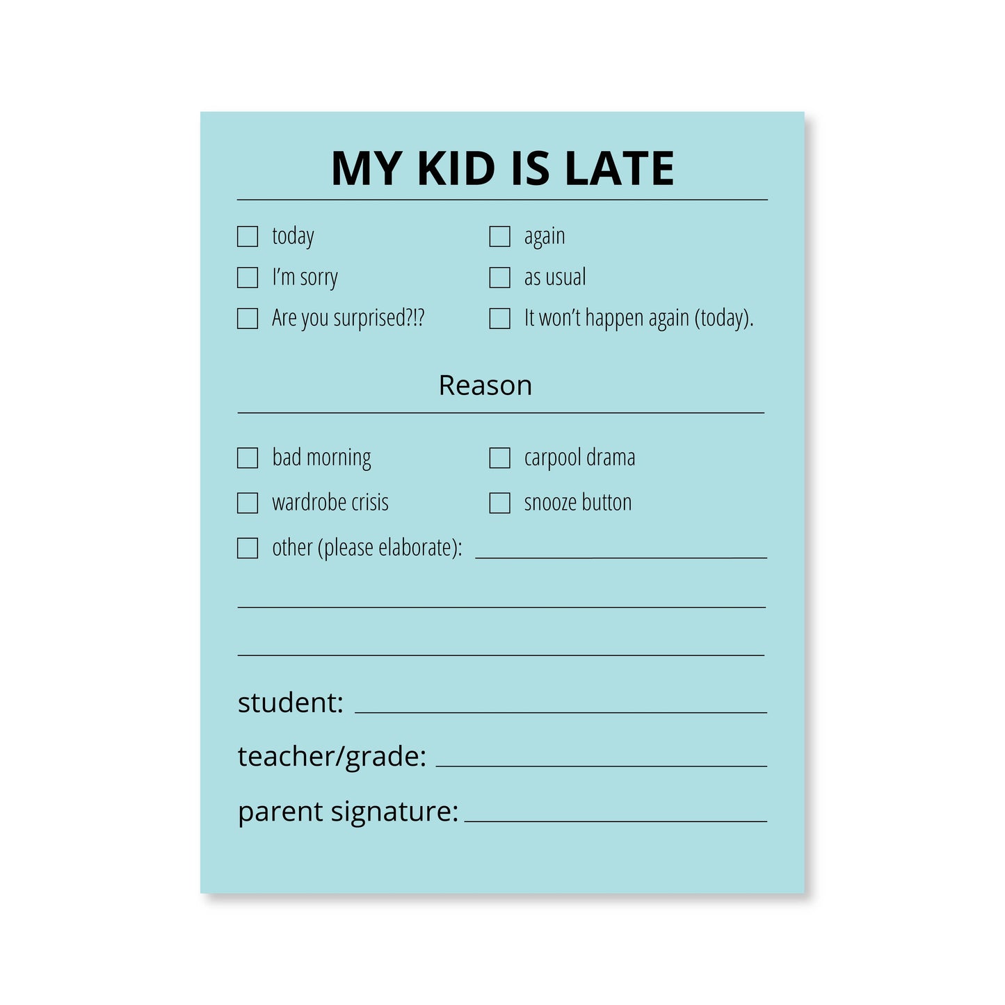 Late Notes - Kids