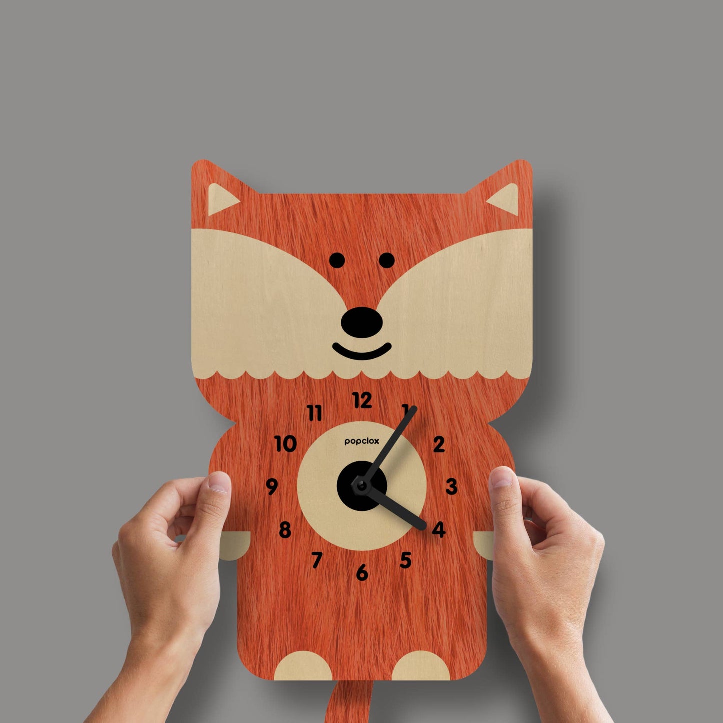Fox Pendulum Clock - Wood