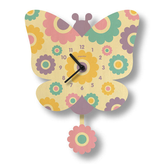 Butterfly Pendulum Clock - Wood