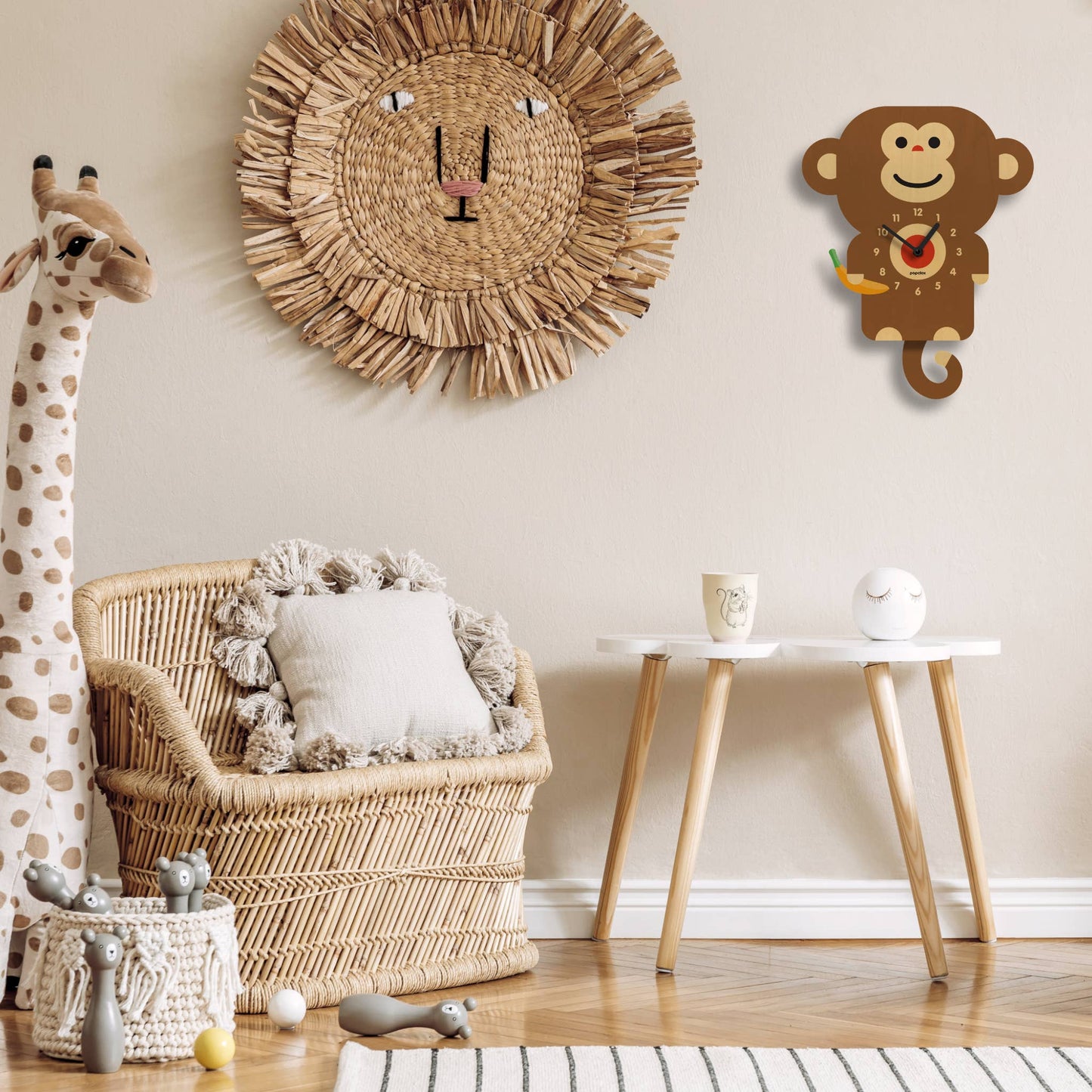 Monkey Pendulum Clock - Wood