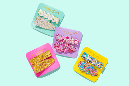 Hair Clip Set - Gold Confetti