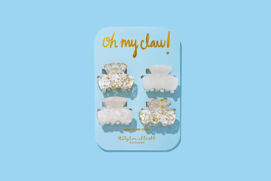 Mini Claw Hair Clips - Pearl Confetti - Set of 4