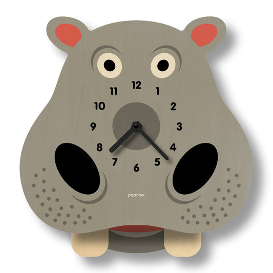 Hippo Pendulum Clock - Wood