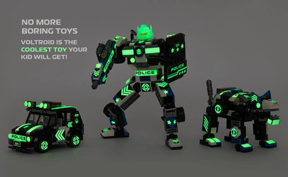 Police Robot Glow in The Dark 3-in-1 Toys (279 pc) Voltroid