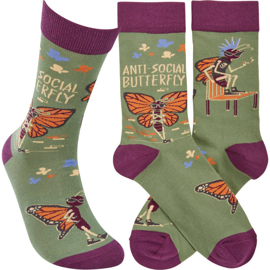 AntiSocial Butterfly Socks