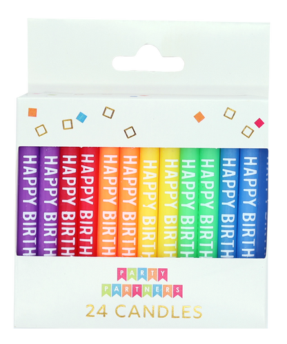 Happy Birthday Rainbow 24 Candles Set