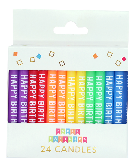 Happy Birthday Rainbow 24 Candles Set