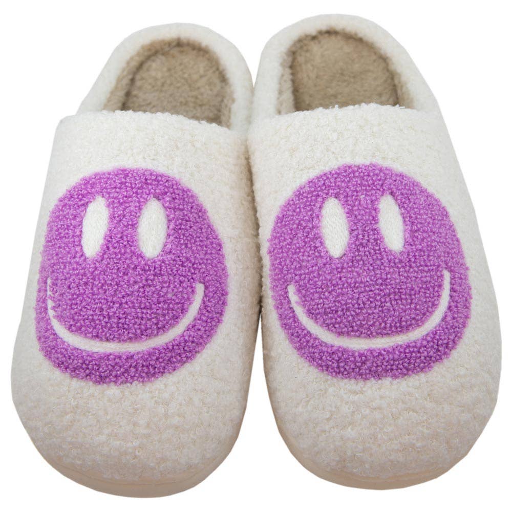 Orchid Happy Face Slippers