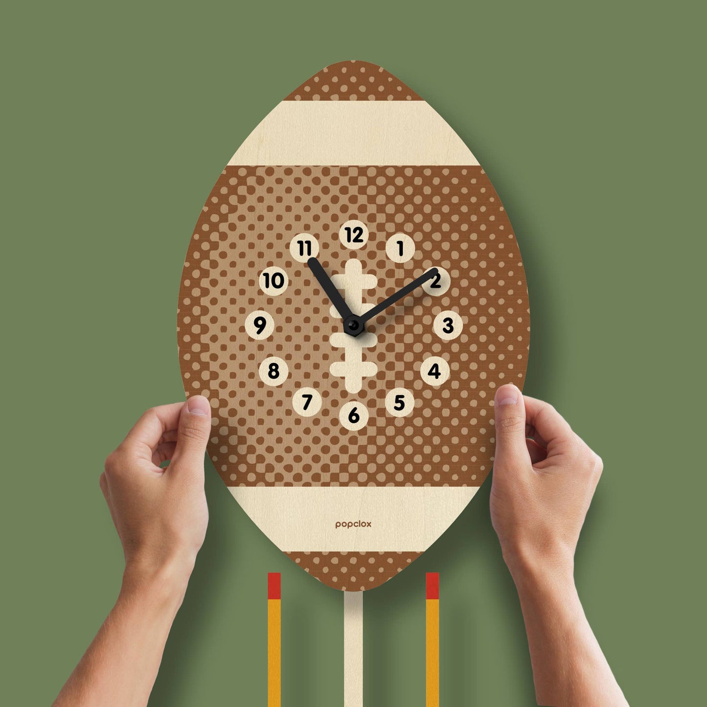 Football Pendulum Clock - Wood