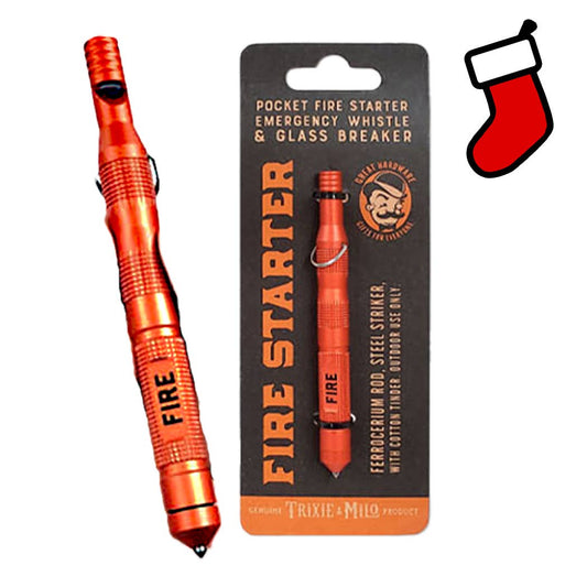 "Emergency Fire Starter" Pocket Fire Starter w/ Whistle