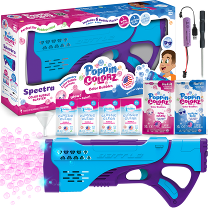 PoppinColorz Spectra: Rechargeable Color Bubble Blaster