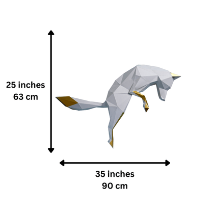 Fox Pounce 3D PaperCraft Origami Wall Art