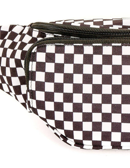 83901: Bum Bag |2 Pocket Crossbody Fanny Pack |INDY Check Bl